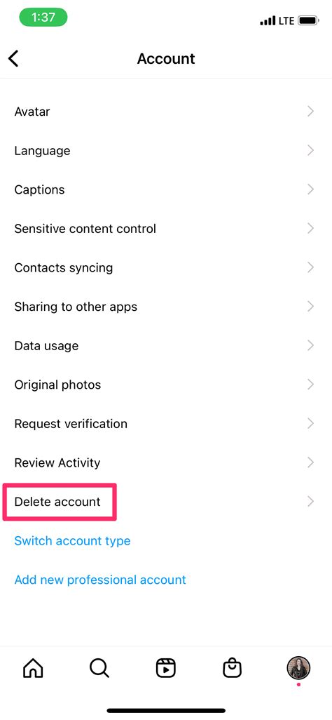 How to delete your account